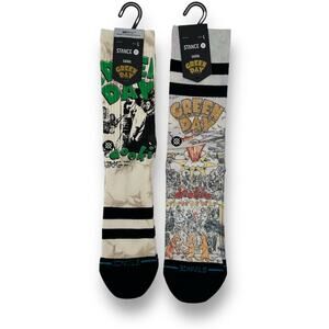 Green Day Dookie InfiKnit Cotton Crew Socks Lot Of Two Mens Size Large 9-12